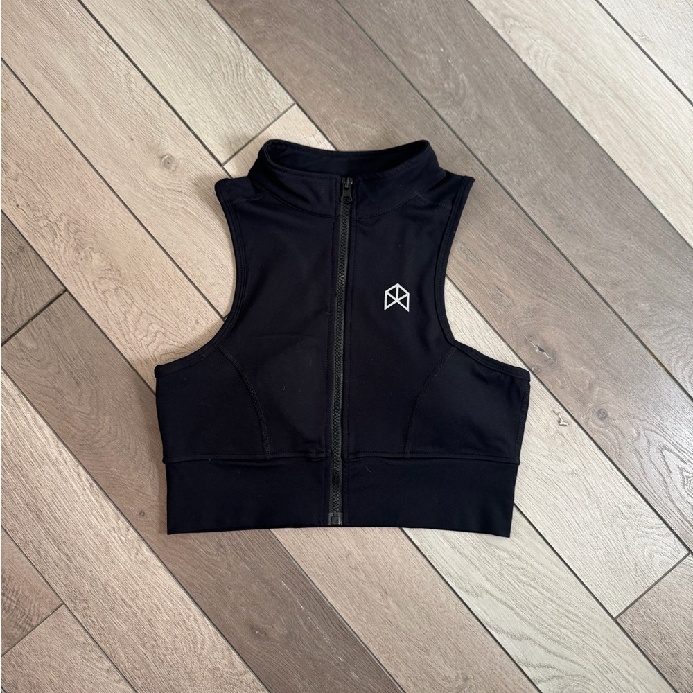 Rawgear Black Zip-Up Sleeveless Top
